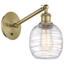 Ballston Belfast 6" Incandescent Sconce - Brass Finish - Deco Swirl Sh