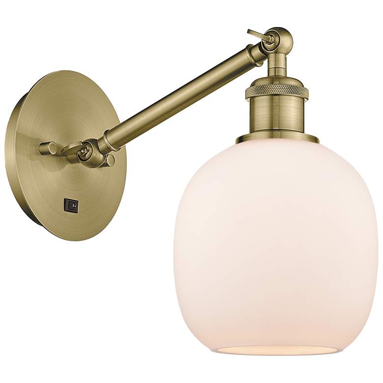 Image 1 Ballston Belfast 6" Incandescent Sconce - Brass Finish - Matte White S