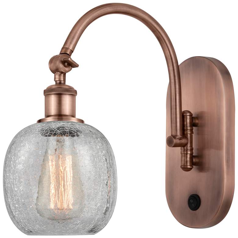 Image 1 Ballston Belfast 6" Incandescent Sconce - Copper - Clear Crackle Shade