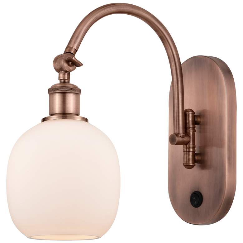 Image 1 Ballston Belfast 6" Incandescent Sconce - Copper Finish - Matte White
