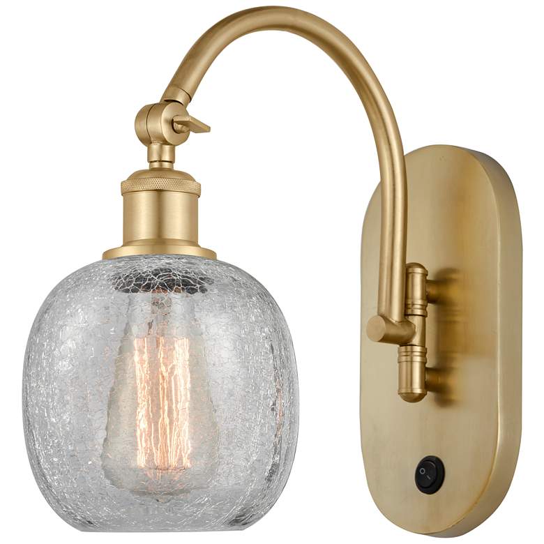 Image 1 Ballston Belfast 6" Incandescent Sconce - Gold Finish - Clear Crackle