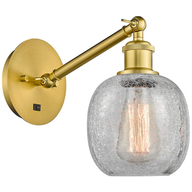 Image 1 Ballston Belfast 6" Incandescent Sconce - Gold Finish - Clear Crackle