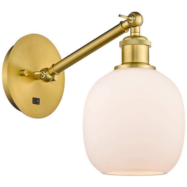 Image 1 Ballston Belfast 6" Incandescent Sconce - Gold Finish - Matte White Sh