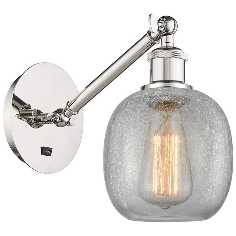 Image 1 Ballston Belfast 6" Incandescent Sconce - Nickel Finish - Crackle Shad