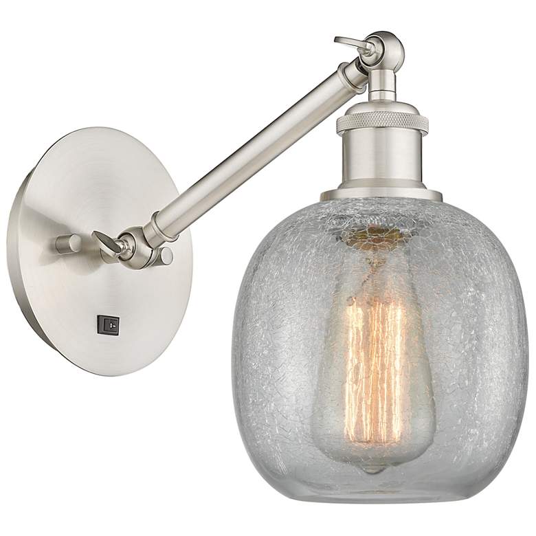 Image 1 Ballston Belfast 6" Incandescent Sconce - Nickel Finish - Crackle Shad