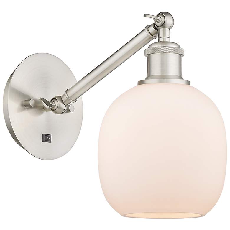 Image 1 Ballston Belfast 6" Incandescent Sconce - Nickel Finish - Matte White