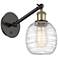 Ballston Belfast 6" LED Sconce - Black Brass Finish - Deco Swirl Shade