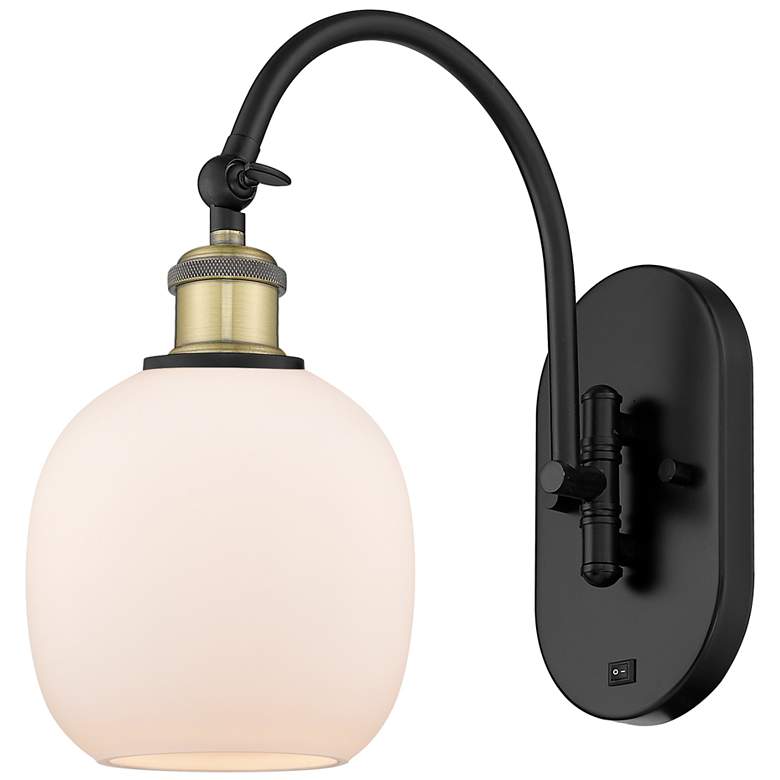 Image 1 Ballston Belfast 6" LED Sconce - Black Brass Finish - Matte White Shad