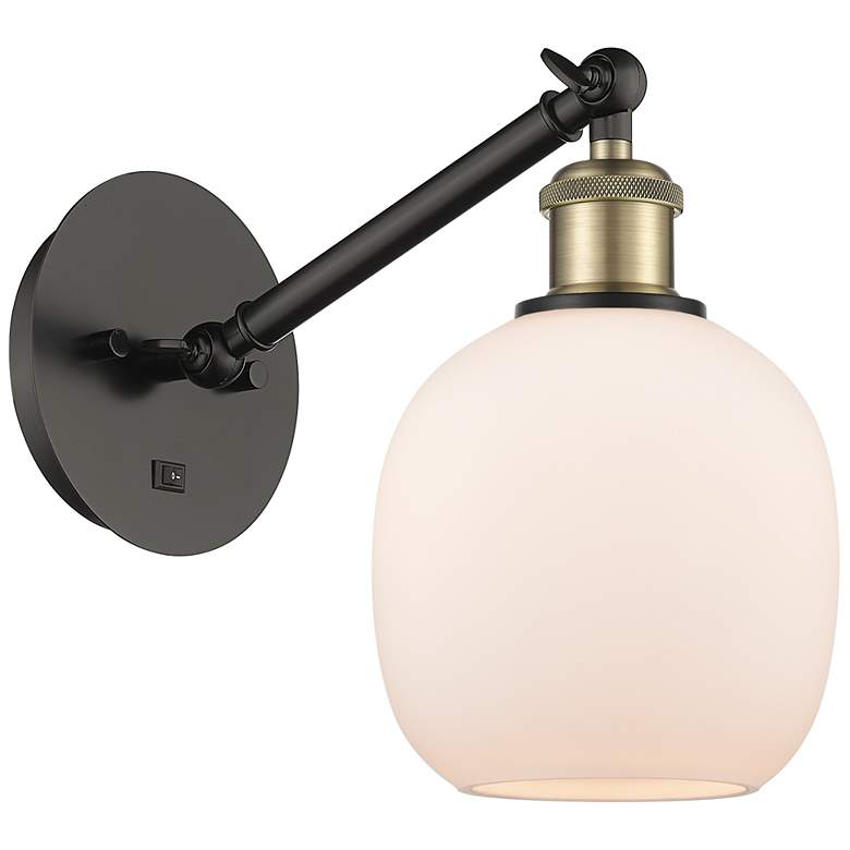 Image 1 Ballston Belfast 6" LED Sconce - Black Brass Finish - Matte White Shad