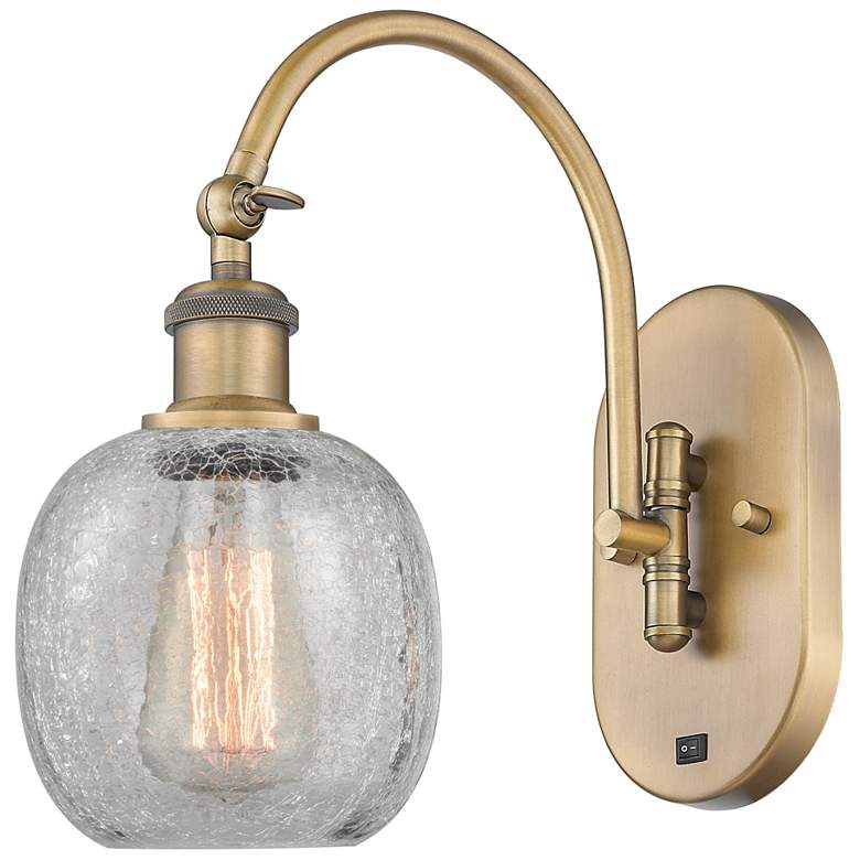 Image 1 Ballston Belfast 6" LED Sconce - Brass Finish - Clear Crackle Shade