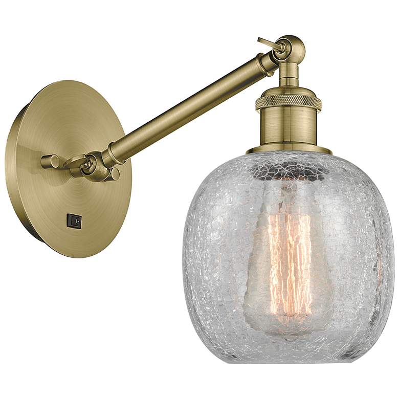 Image 1 Ballston Belfast 6" LED Sconce - Brass Finish - Clear Crackle Shade