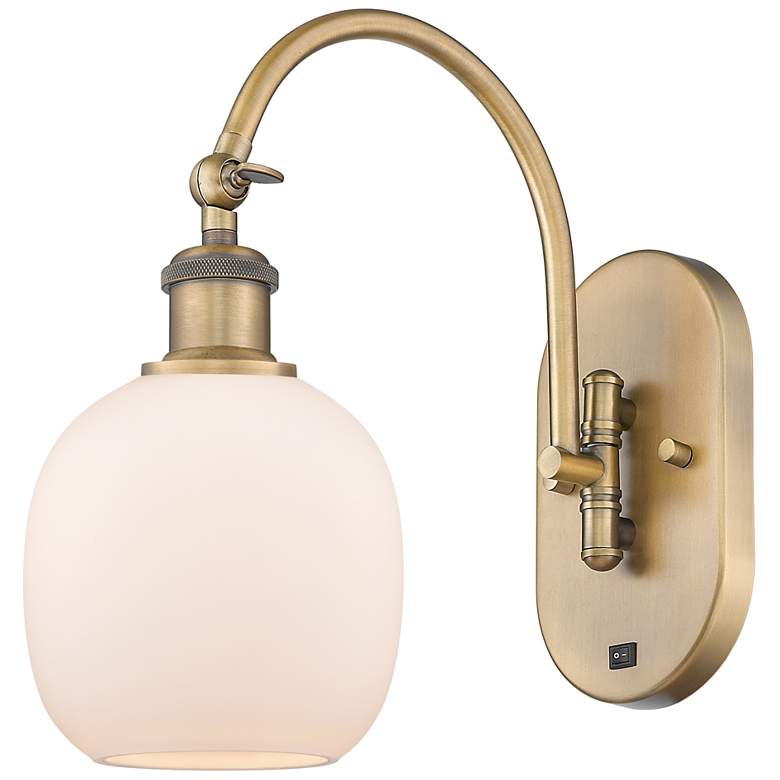 Image 1 Ballston Belfast 6" LED Sconce - Brass Finish - Matte White Shade