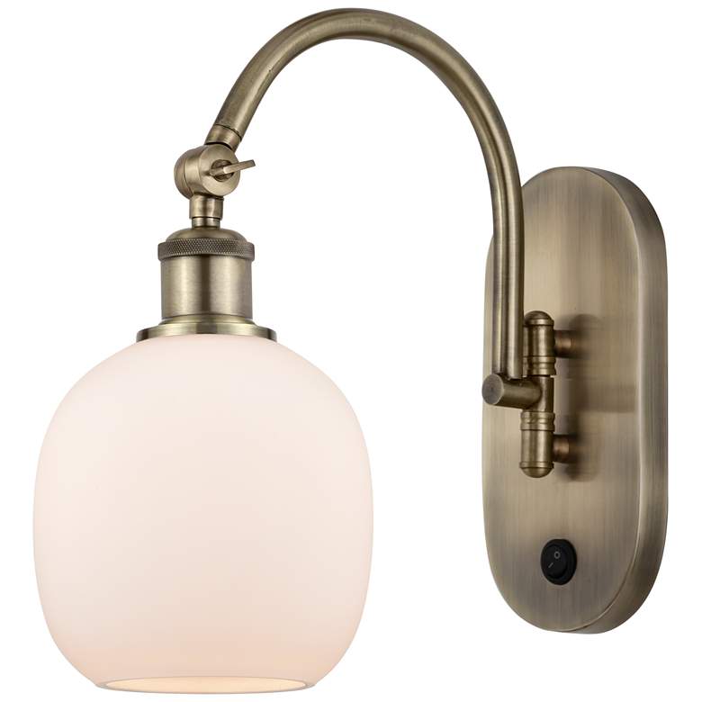 Image 1 Ballston Belfast 6" LED Sconce - Brass Finish - Matte White Shade