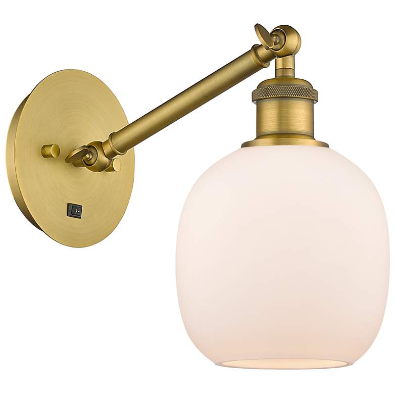 Image 1 Ballston Belfast 6" LED Sconce - Brass Finish - Matte White Shade