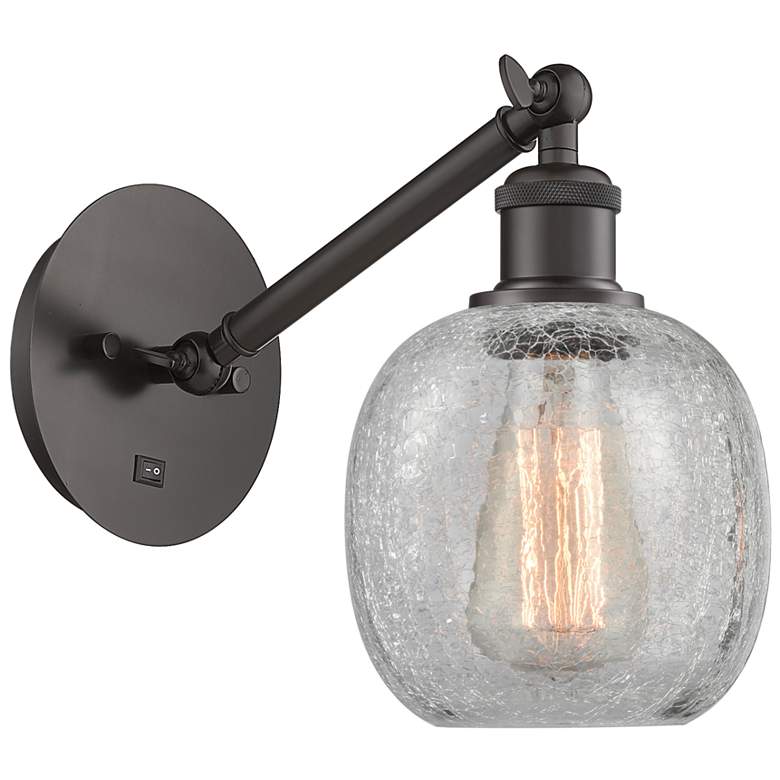 Image 1 Ballston Belfast 6" LED Sconce - Bronze Finish - Clear Crackle Shade