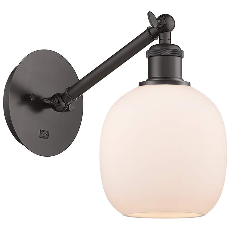 Image 1 Ballston Belfast 6" LED Sconce - Bronze Finish - Matte White Shade