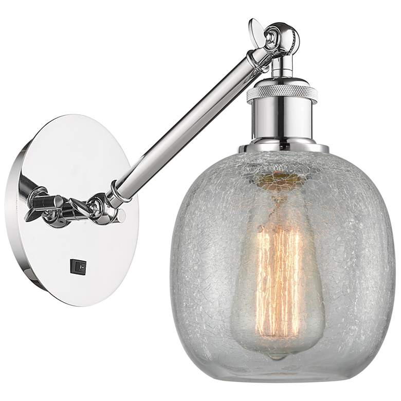Image 1 Ballston Belfast 6" LED Sconce - Chrome Finish - Clear Crackle Shade