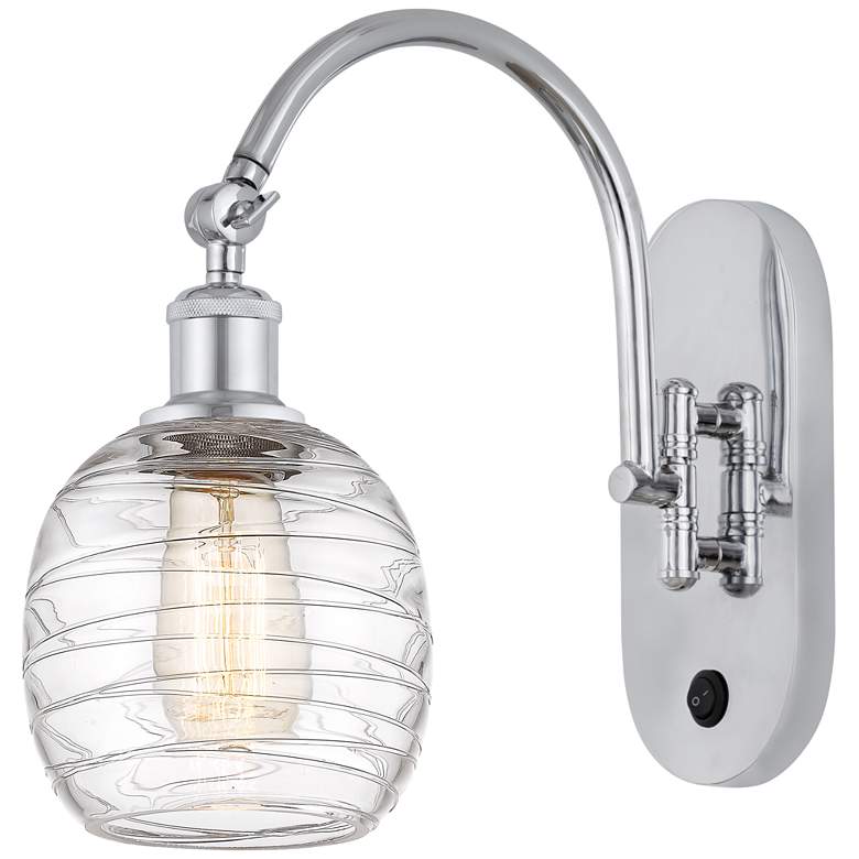 Image 1 Ballston Belfast 6" LED Sconce - Chrome Finish - Deco Swirl Shade