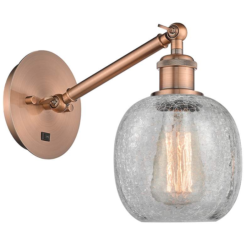 Image 1 Ballston Belfast 6" LED Sconce - Copper Finish - Clear Crackle Shade