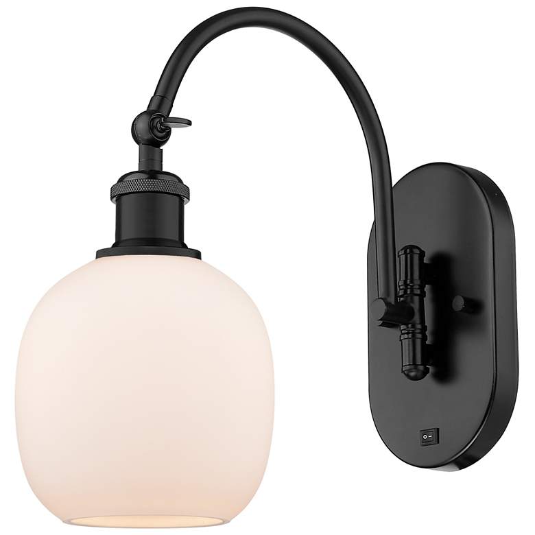 Image 1 Ballston Belfast 6" LED Sconce - Matte Black Finish - Matte White Shad