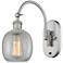 Ballston Belfast 6" LED Sconce - Nickel Finish - Clear Crackle Shade