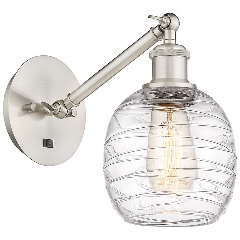 Image 1 Ballston Belfast 6" LED Sconce - Nickel Finish - Deco Swirl Shade