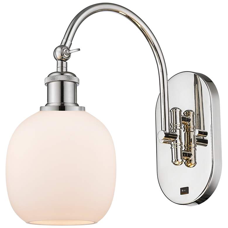 Image 1 Ballston Belfast 6" LED Sconce - Nickel Finish - Matte White Shade
