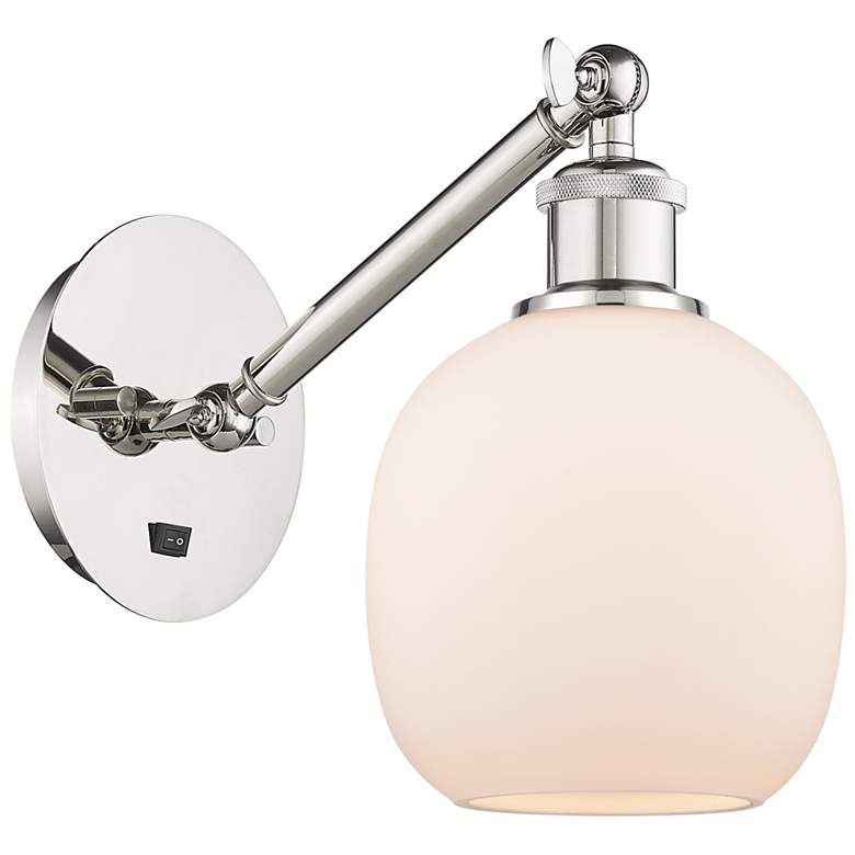 Image 1 Ballston Belfast 6" LED Sconce - Nickel Finish - Matte White Shade