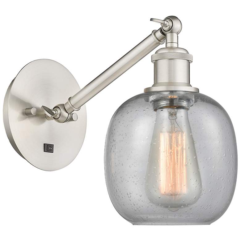 Image 1 Ballston Belfast 6" LED Sconce - Nickel Finish - Seedy Shade