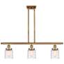 1_Ballston Bell 36" Wide Brushed Brass 3-Light Island Pendant