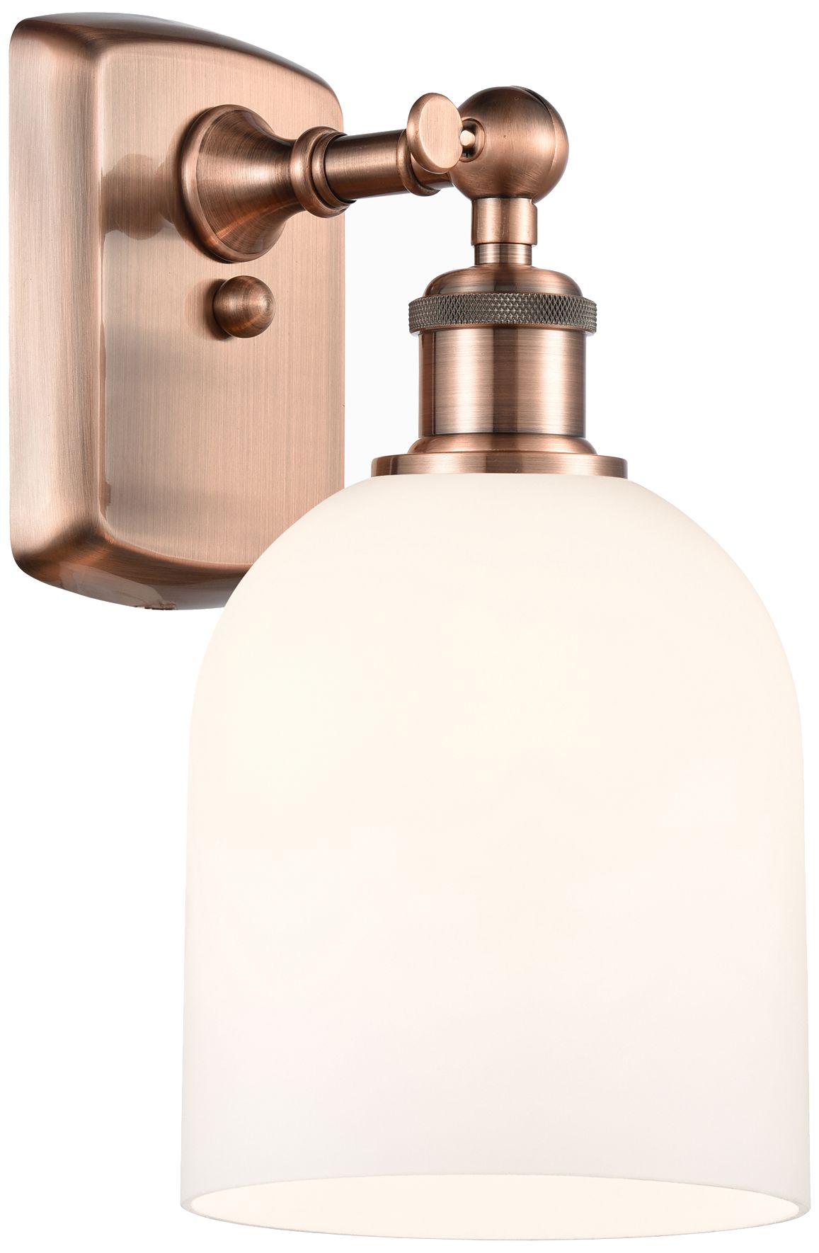 Ballston Bella 10.5" High Antique Copper Sconce With Glossy White Shad