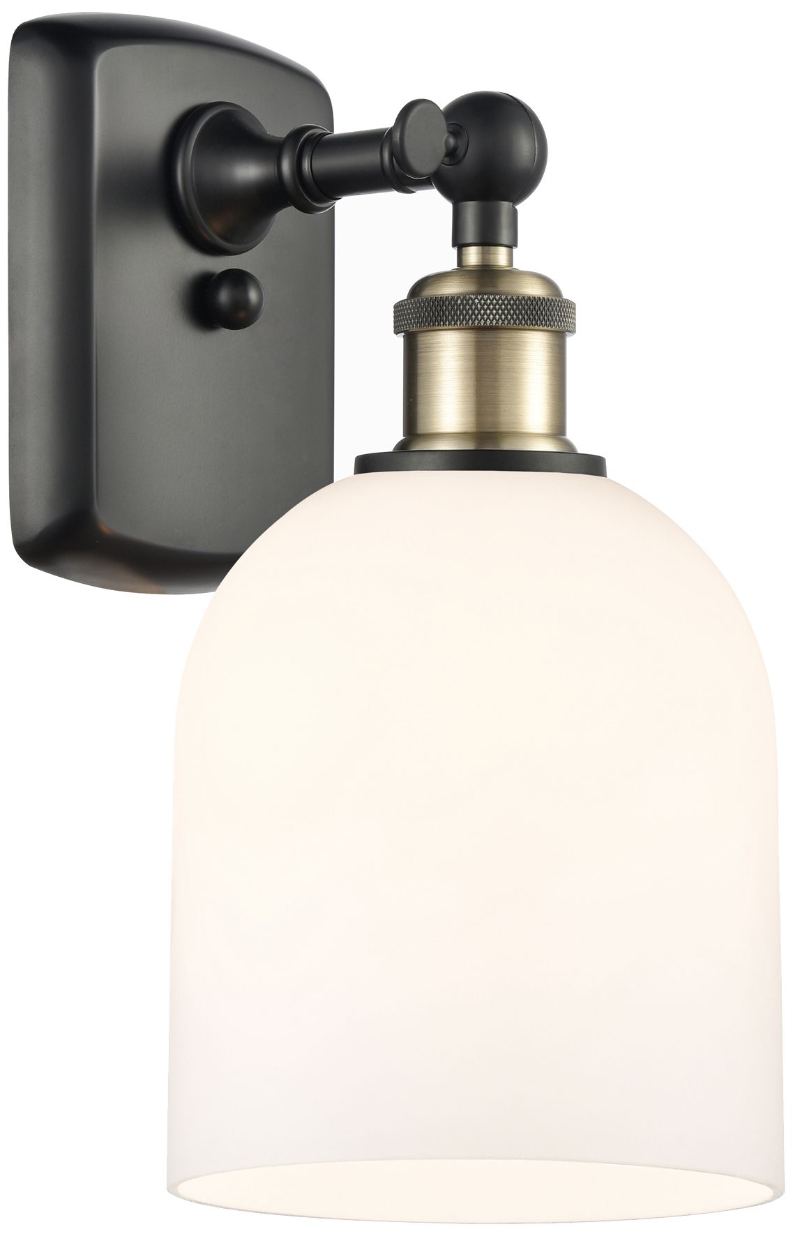 Ballston Bella 10.5" High Black Antique Brass Sconce w/ Glossy White S