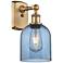Ballston Bella 10.5" High Brushed Brass Sconce With Princess Blue Shad