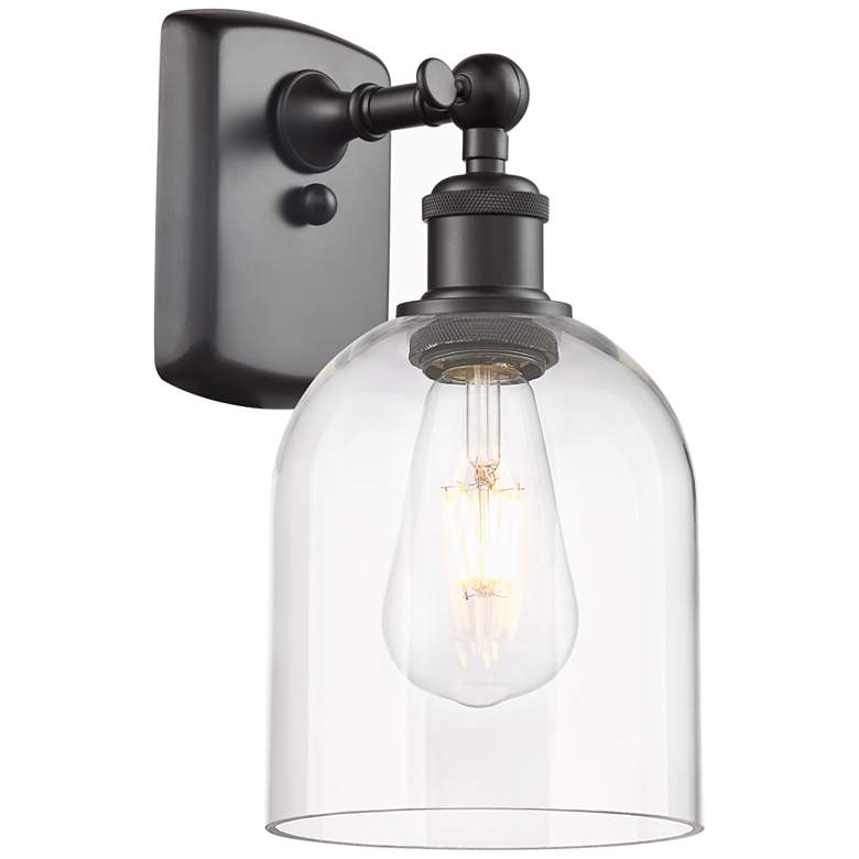 Image 1 Ballston Bella 10.5" High Oil Rubbed Bronze Sconce With Clear Shade