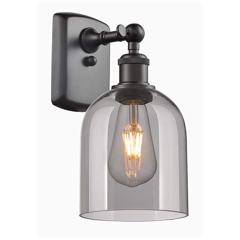 Image 1 Ballston Bella 10.5" High Oil Rubbed Bronze Sconce With Light Smoke Sh