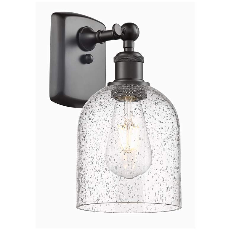 Image 1 Ballston Bella 10.5" High Oil Rubbed Bronze Sconce With Seedy Shade