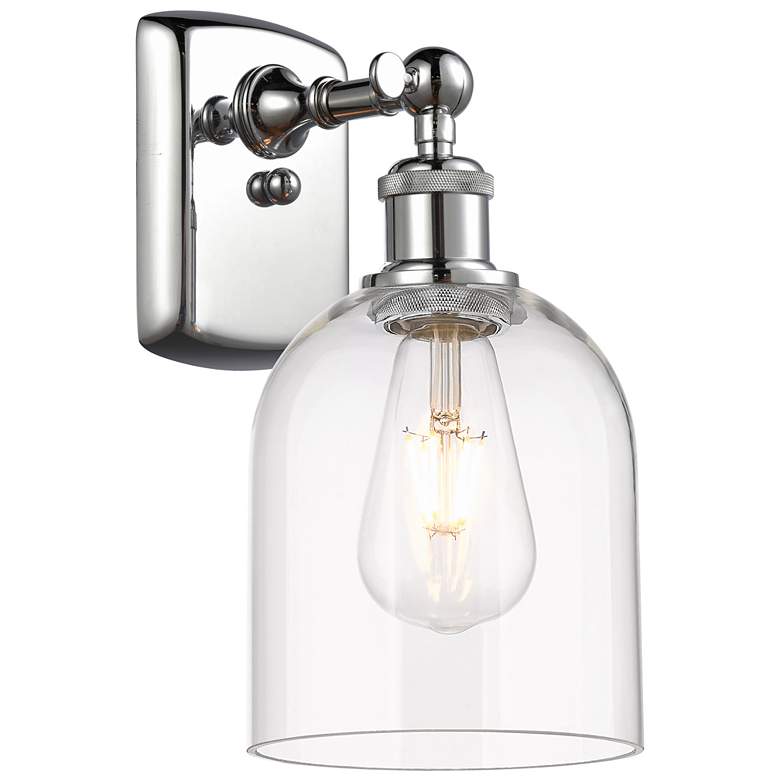 Image 1 Ballston Bella 10.5" High Polished Chrome Sconce With Clear Shade