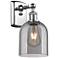 Ballston Bella 10.5" High Polished Chrome Sconce With Light Smoke Shad