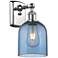 Ballston Bella 10.5" High Polished Chrome Sconce With Princess Blue Sh