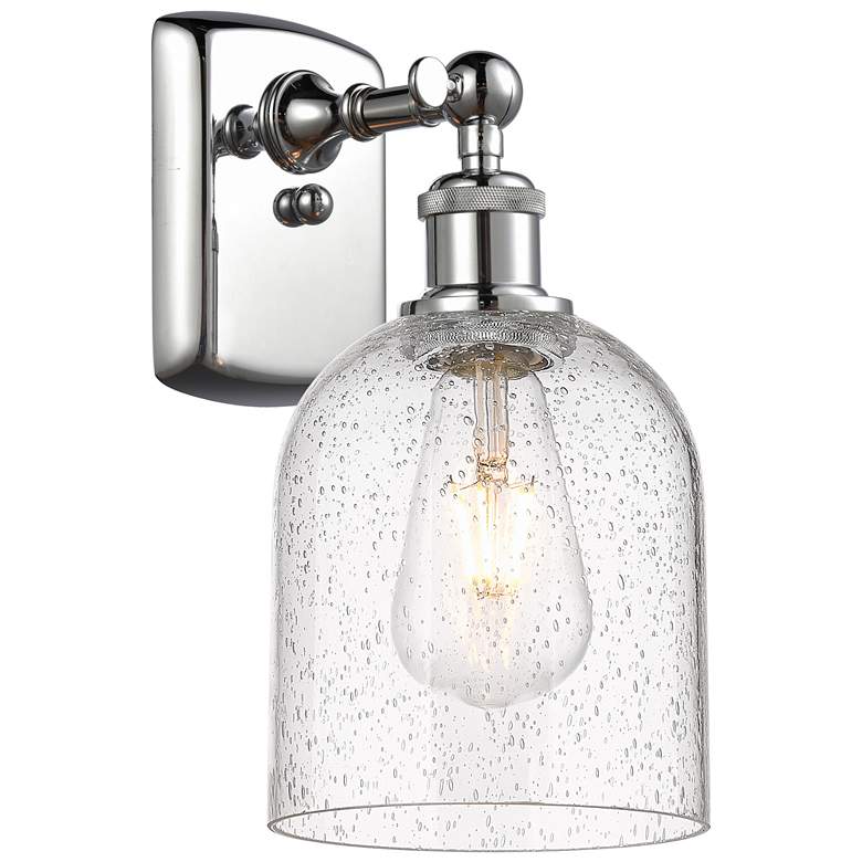 Image 1 Ballston Bella 10.5" High Polished Chrome Sconce With Seedy Shade