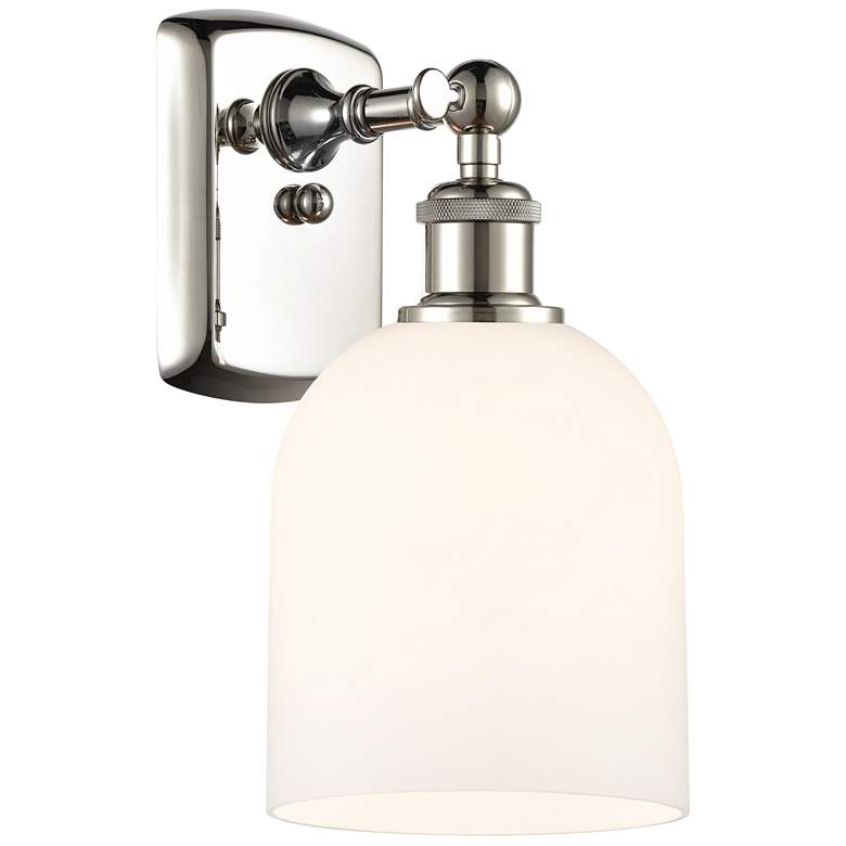 Image 1 Ballston Bella 10.5" High Polished Nickel Sconce With Glossy White Sha
