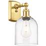Ballston Bella 10.5" High Satin Gold Sconce With Clear Shade