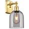 Ballston Bella 10.5" High Satin Gold Sconce With Light Smoke Shade