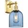 Ballston Bella 10.5" High Satin Gold Sconce With Princess Blue Shade