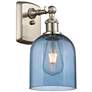Ballston Bella 10.5"H Brushed Satin Nickel Sconce w/ Princess Blue Sha