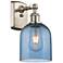 Ballston Bella 10.5"H Brushed Satin Nickel Sconce w/ Princess Blue Sha