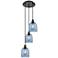 Ballston Bella 12"W 3-Light Matte Black Corded Multi Pendant w/ Blue S