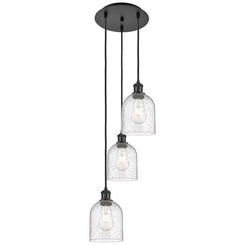 Image 1 Ballston Bella 12"W 3-Light Matte Black Corded Multi Pendant w/ Seedy