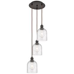 Ballston Bella 12"W 3-Light Oiled Bronze Corded Pendant w/ Seedy Shade