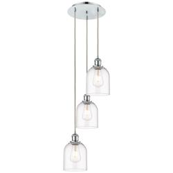 Ballston Bella 12"W 3-Light Polished Chrome Corded Pendant w/ Clear Sh